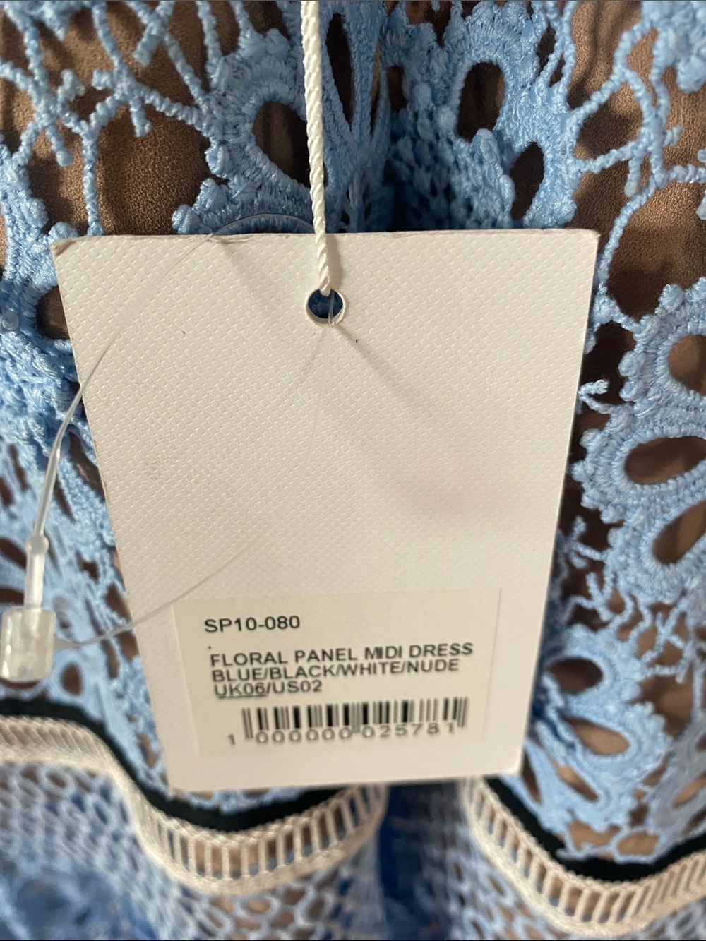 Self-Portrait Blue and Black Floral Lace Midi Dress - Picture 9 of 13